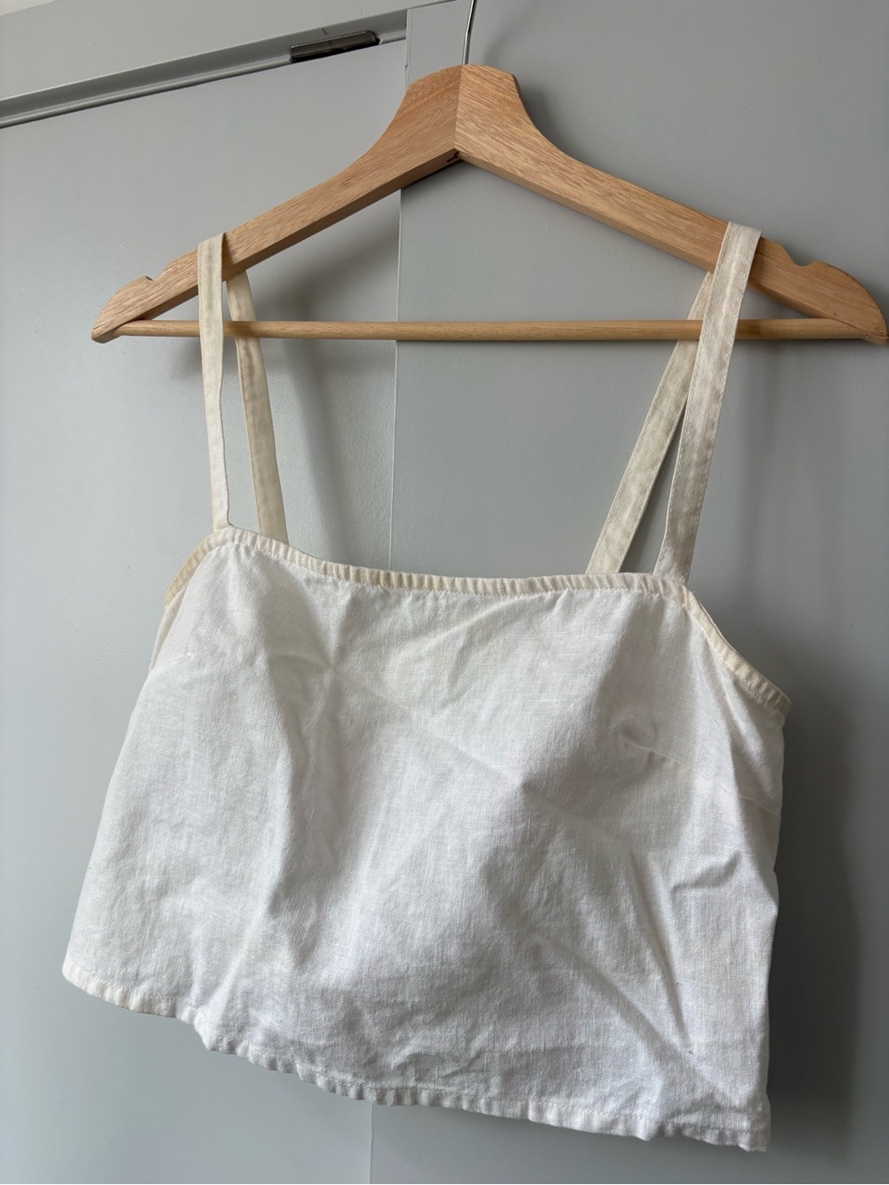American Apparel white linen top